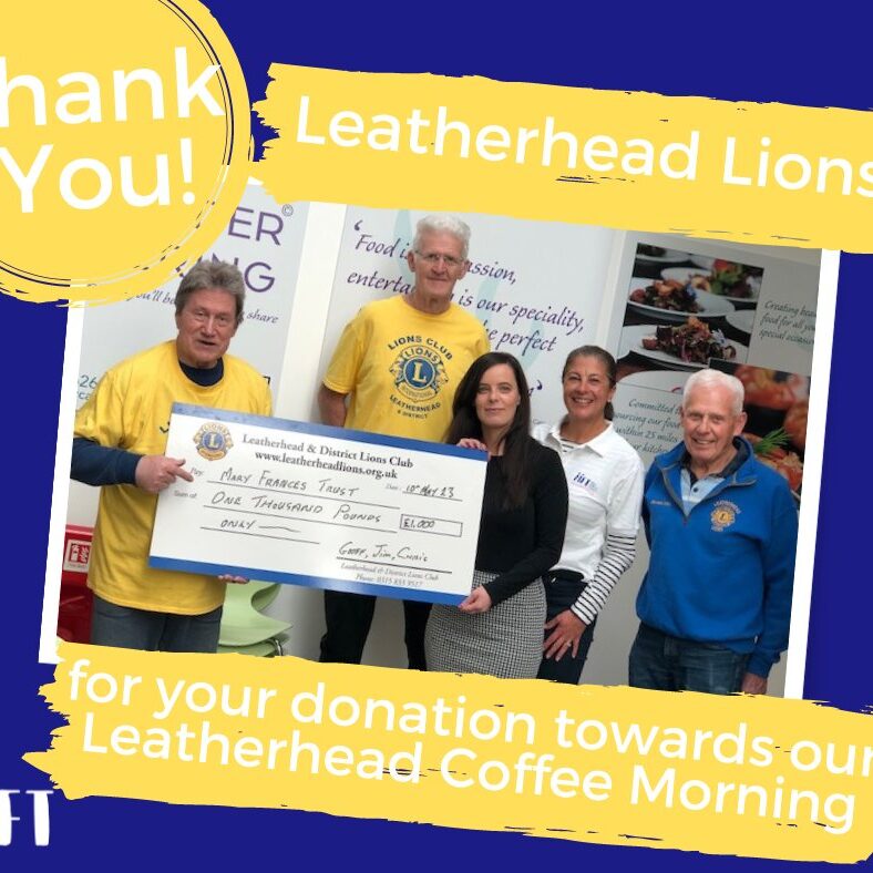 Leatherhead Lions donation to the Mary Frances Trust