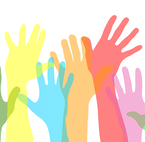 Hands reaching upwards